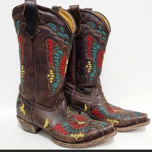 Corral Butterfly Embroidered Teen Worn as Adult